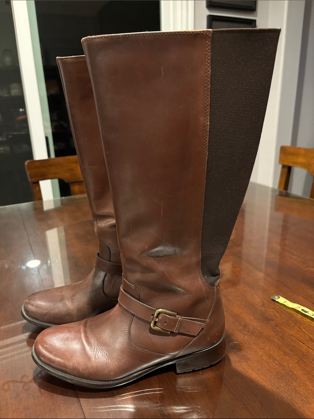 Clarks Women's Knee high Brown Leather Boots - Picture 2 of 14